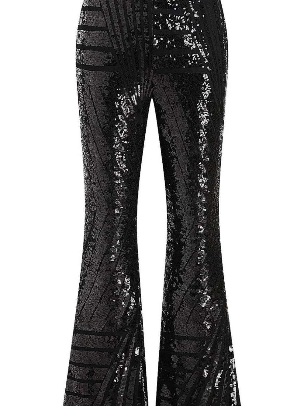 Black Sequin Flare Pants